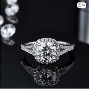 2022 Moissanite High Quality Sterling Silver Engagement Wedding Ring Sz 8